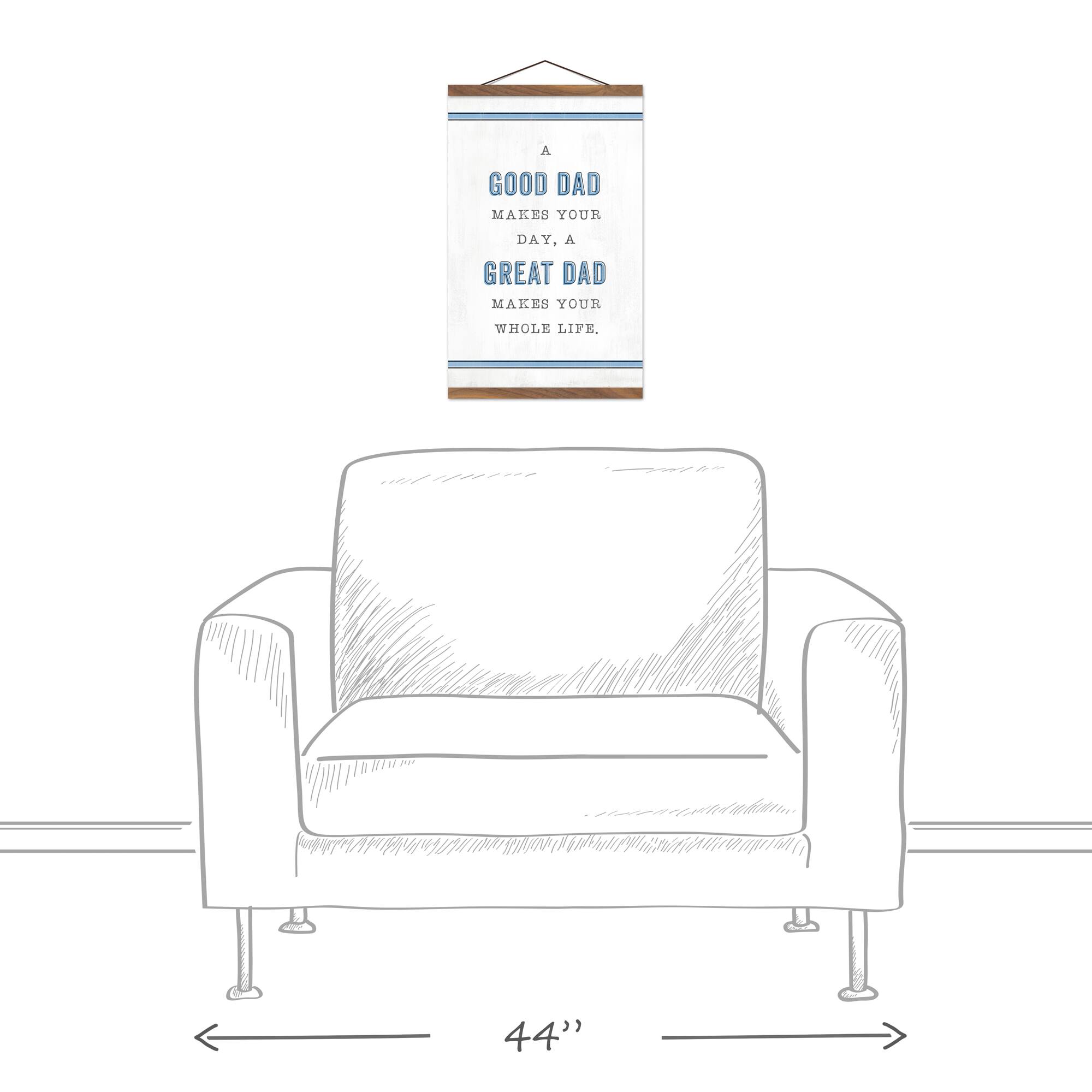Good Great Dad Teak Hanging Canvas